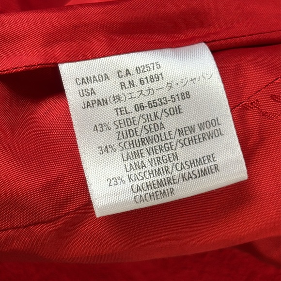 Escada Women’s Red Silk | Wool | Cashmere Blend Blazer -Made in Croatia Size 6 - Picture 5 of 10
